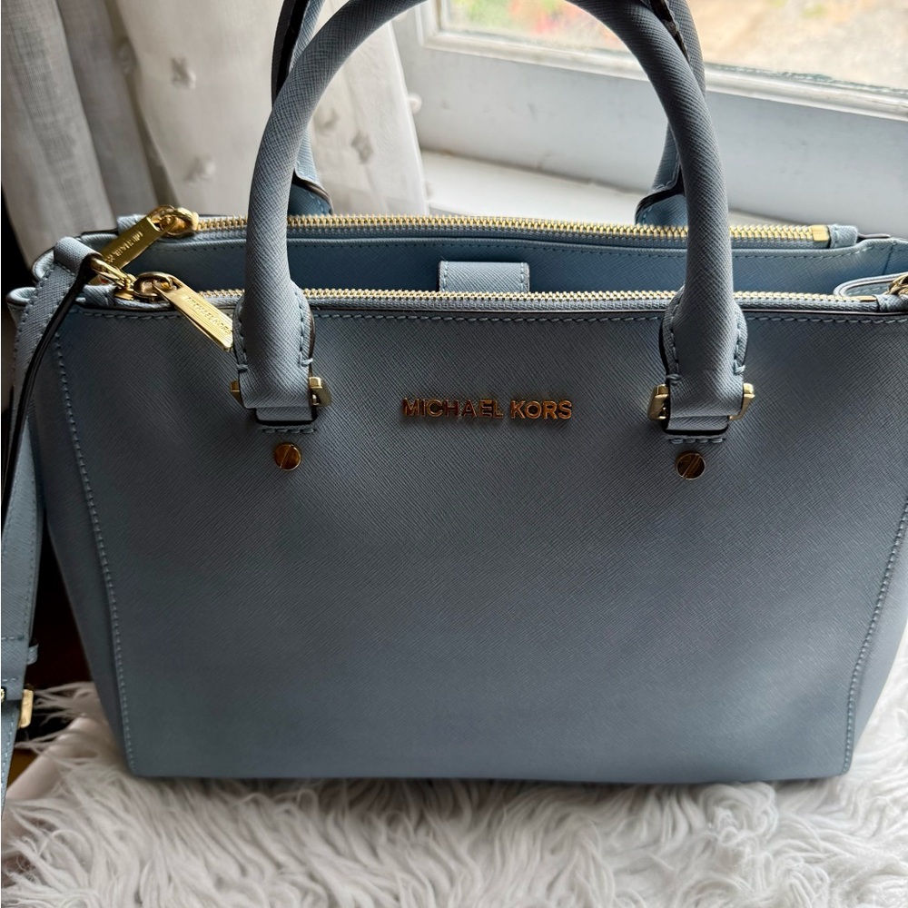 Michael Kors Sutton Medium Saffiano Leather Satchel (Flawed) - Picture 8 of 12